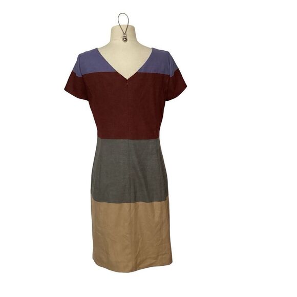 Etcetera Colorblock stripe cap sleeve sheath dress Sz 6 - Picture 5 of 9